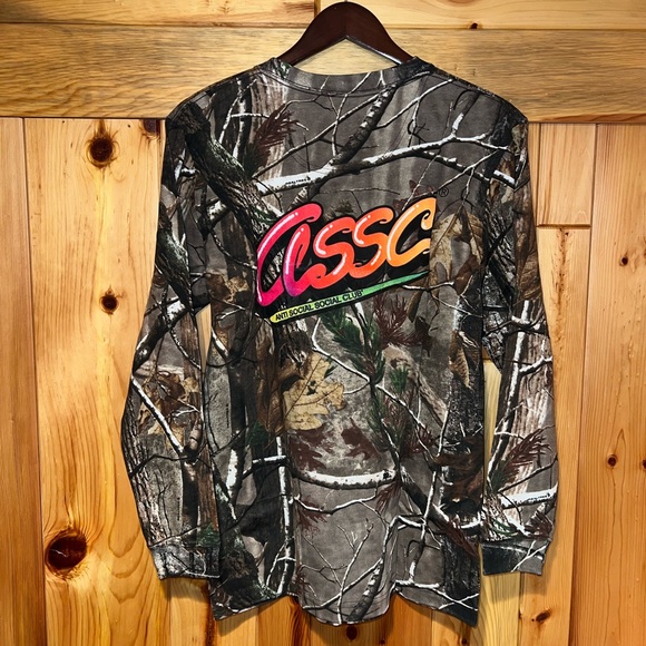 90s-00'S Cabela's Camouflage Pattern Realtree Camo Long Sleeve Heavy Flannel Shirt, Made in USA, Men's Size XL, Vintage cotton Khaki type brown Vintage Second Hand